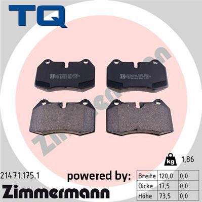 TQ 244875 - Тормозные колодки, дисковые, комплект autospares.lv