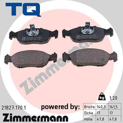 TQ 244876 - Тормозные колодки, дисковые, комплект autospares.lv