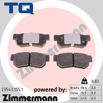 TQ TQ-BP0499 - Тормозные колодки, дисковые, комплект autospares.lv