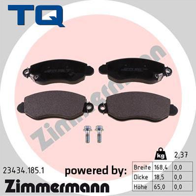 TQ 244792 - Тормозные колодки, дисковые, комплект autospares.lv