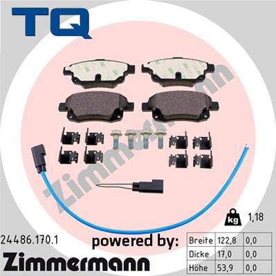 TQ 244744 - Тормозные колодки, дисковые, комплект autospares.lv