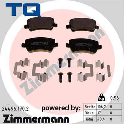 TQ 244745 - Тормозные колодки, дисковые, комплект autospares.lv