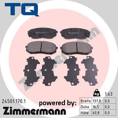 TQ 244746 - Тормозные колодки, дисковые, комплект autospares.lv