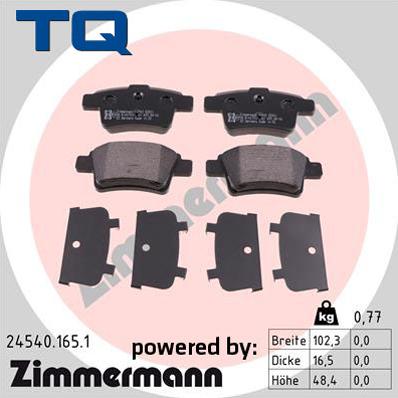 TQ 244748 - Тормозные колодки, дисковые, комплект autospares.lv