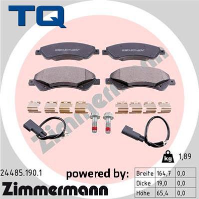 TQ 244743 - Тормозные колодки, дисковые, комплект autospares.lv