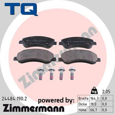 TQ 244742 - Тормозные колодки, дисковые, комплект autospares.lv