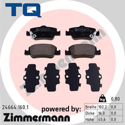 TQ 244754 - Тормозные колодки, дисковые, комплект autospares.lv