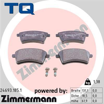TQ TQ-BP0863 - Тормозные колодки, дисковые, комплект autospares.lv