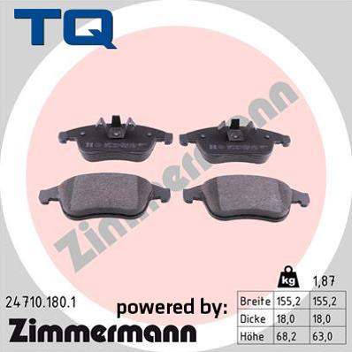 TQ TQ-BP0869 - Тормозные колодки, дисковые, комплект autospares.lv