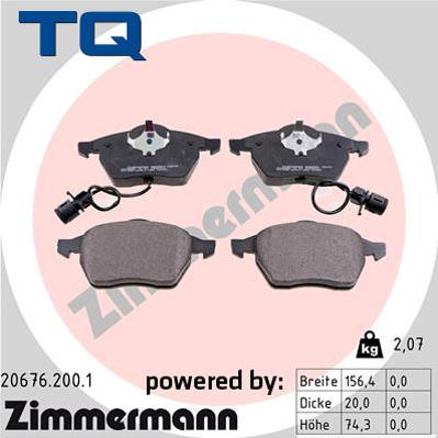 TQ 244769 - Тормозные колодки, дисковые, комплект autospares.lv