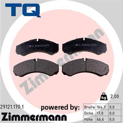 TQ 244766 - Тормозные колодки, дисковые, комплект autospares.lv
