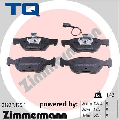 TQ 244700 - Тормозные колодки, дисковые, комплект autospares.lv