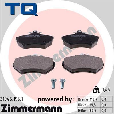 TQ 244702 - Тормозные колодки, дисковые, комплект autospares.lv