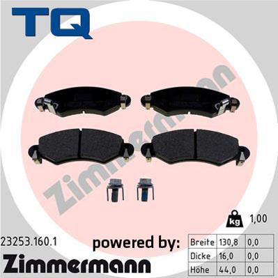 TQ 244714 - Тормозные колодки, дисковые, комплект autospares.lv