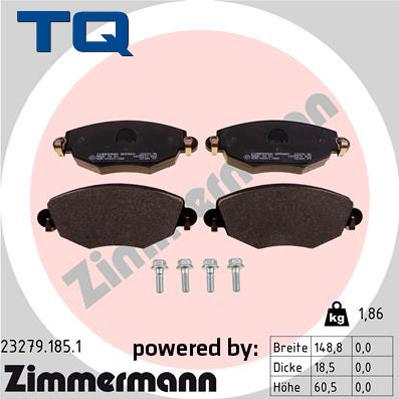 TQ 244715 - Тормозные колодки, дисковые, комплект autospares.lv