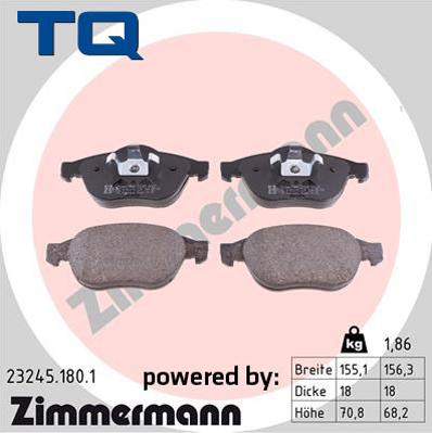 TQ 244713 - Тормозные колодки, дисковые, комплект autospares.lv