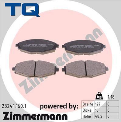 TQ TQ-BP0404 - Тормозные колодки, дисковые, комплект autospares.lv