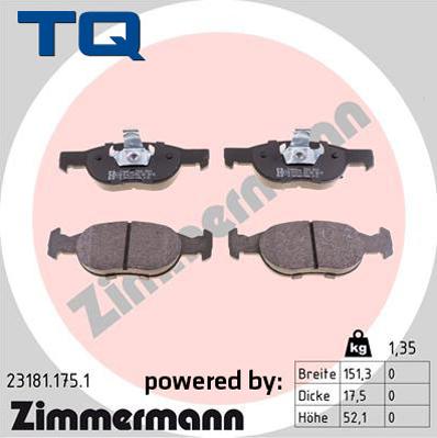 TQ 244784 - Тормозные колодки, дисковые, комплект autospares.lv