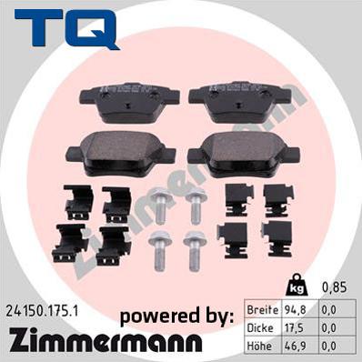 TQ 244735 - Тормозные колодки, дисковые, комплект autospares.lv