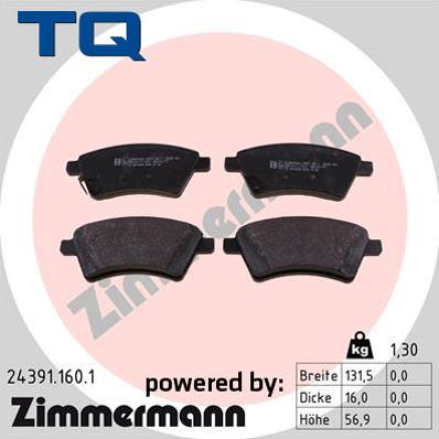 TQ 244738 - Тормозные колодки, дисковые, комплект autospares.lv