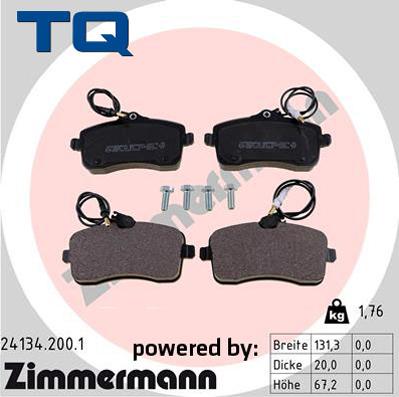 TQ 244733 - Тормозные колодки, дисковые, комплект autospares.lv