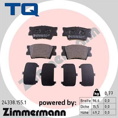 TQ 244737 - Тормозные колодки, дисковые, комплект autospares.lv