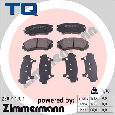 TQ TQ-BP0612 - Тормозные колодки, дисковые, комплект autospares.lv