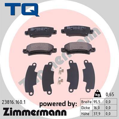 TQ 244726 - Тормозные колодки, дисковые, комплект autospares.lv