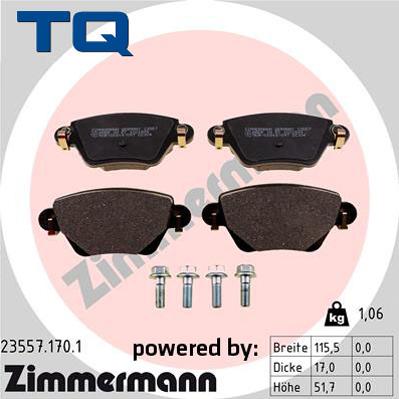 TQ 244721 - Тормозные колодки, дисковые, комплект autospares.lv