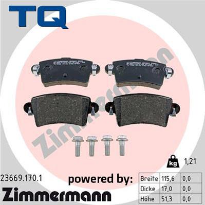 TQ TQ-BP0537 - Тормозные колодки, дисковые, комплект autospares.lv