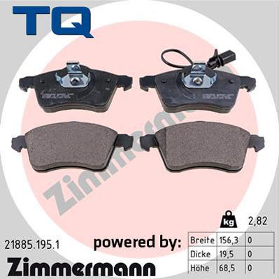 TQ 244779 - Тормозные колодки, дисковые, комплект autospares.lv