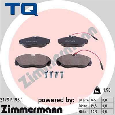 TQ 244776 - Тормозные колодки, дисковые, комплект autospares.lv