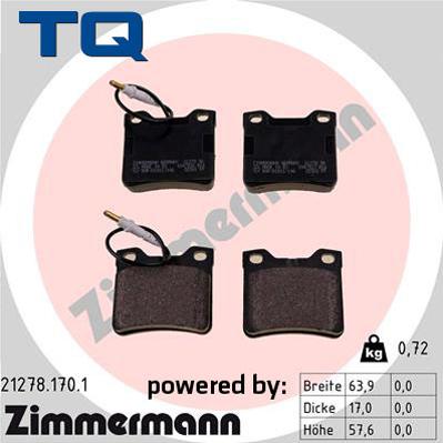 TQ 244771 - Тормозные колодки, дисковые, комплект autospares.lv