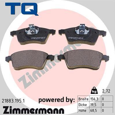 TQ 244778 - Тормозные колодки, дисковые, комплект autospares.lv