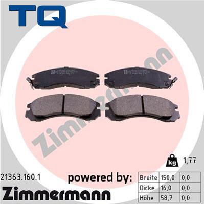 TQ TQ-BP0194 - Тормозные колодки, дисковые, комплект autospares.lv