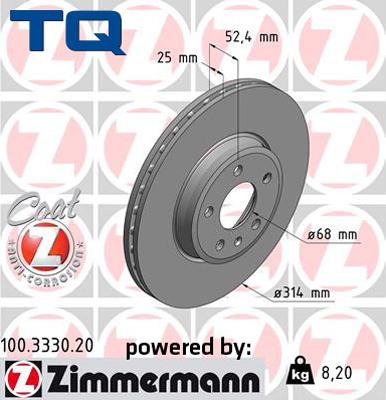 TQ TQ-BD0165 - Тормозной диск autospares.lv