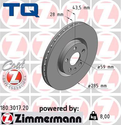 TQ TQ-BD0369 - Тормозной диск autospares.lv