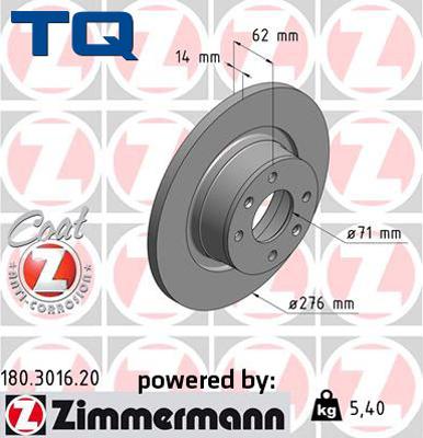 TQ TQ-BD0368 - Тормозной диск autospares.lv