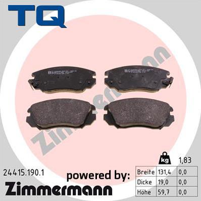 TQ 229545 - Тормозные колодки, дисковые, комплект autospares.lv