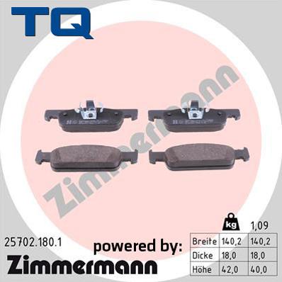 TQ 229559 - Тормозные колодки, дисковые, комплект autospares.lv