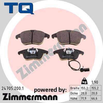 TQ 229551 - Тормозные колодки, дисковые, комплект autospares.lv