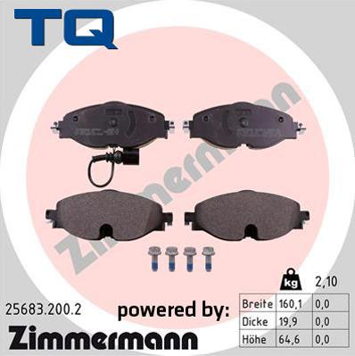 TQ 229558 - Тормозные колодки, дисковые, комплект autospares.lv