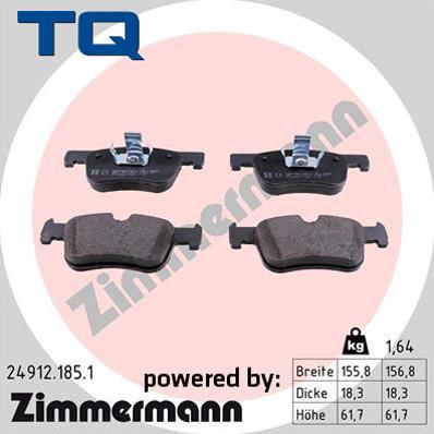 TQ 229553 - Тормозные колодки, дисковые, комплект autospares.lv