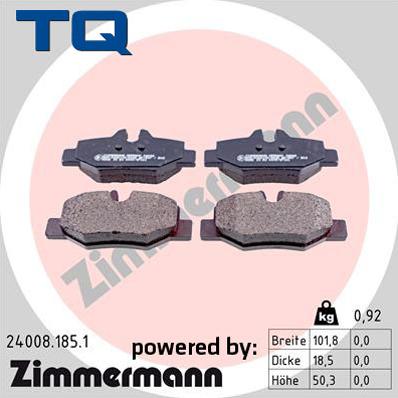 TQ 229538 - Тормозные колодки, дисковые, комплект autospares.lv