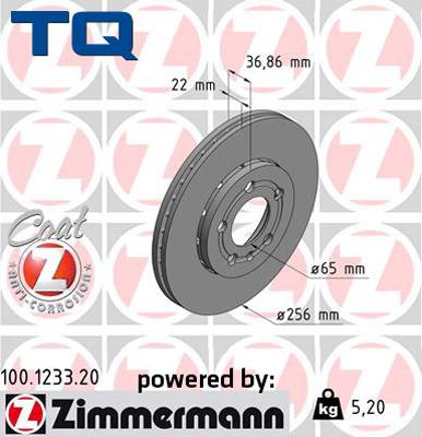 TQ 222596 - Тормозной диск autospares.lv