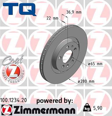 TQ TQ-BD0004 - Тормозной диск autospares.lv