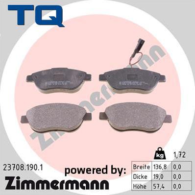 TQ 222699 - Тормозные колодки, дисковые, комплект autospares.lv