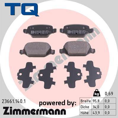 TQ 222696 - Тормозные колодки, дисковые, комплект autospares.lv