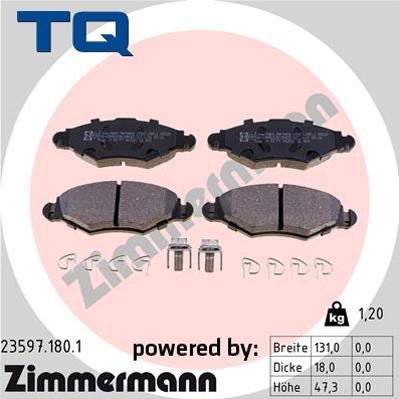 TQ 222691 - Тормозные колодки, дисковые, комплект autospares.lv