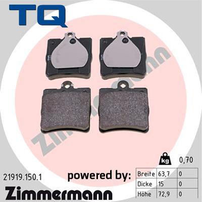 TQ TQ-BP0027 - Тормозные колодки, дисковые, комплект autospares.lv